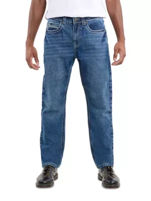 Saddle Stitch Relaxed Slim Fit Jeans