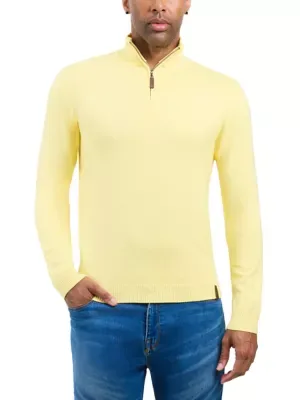 Spring + Mercer Quarter Zip Mock Neck Sweater by Spring  Mercer