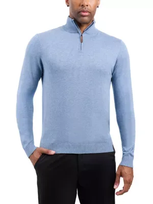Spring + Mercer Quarter Zip Mock Neck Sweater by Spring  Mercer