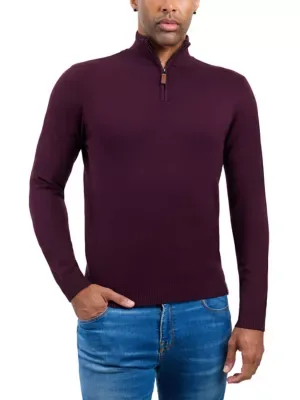Spring + Mercer Quarter Zip Mock Neck Sweater by Spring  Mercer