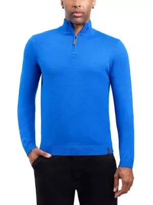 Spring + Mercer Quarter Zip Mock Neck Sweater by Spring  Mercer