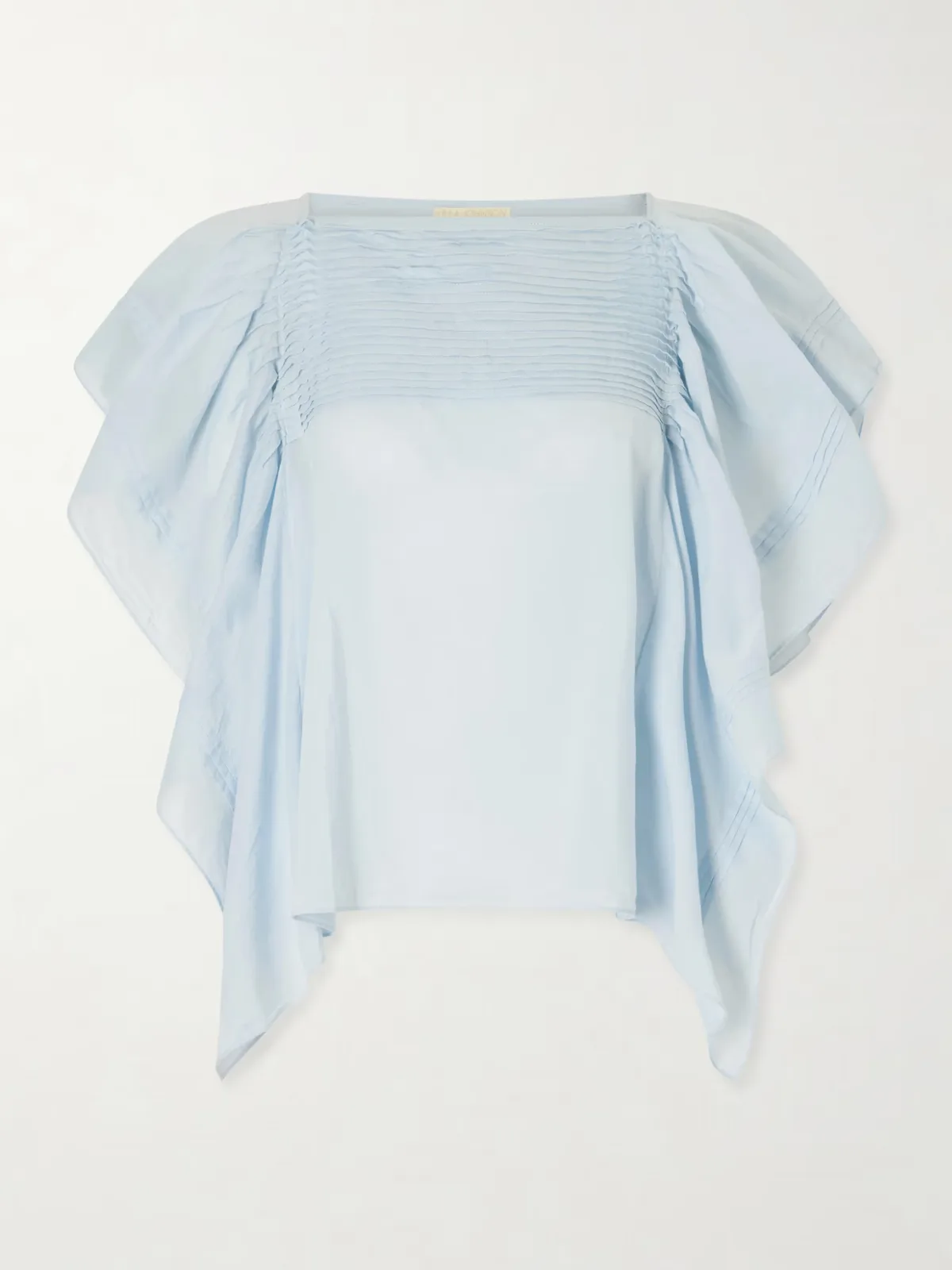 - Lu Ruffled Cotton-voile Top -