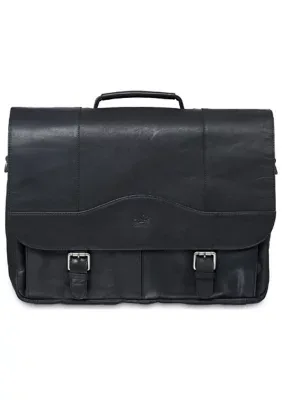 Buffalo Porthole Briefcase for 15.6 Laptop / Tablet with RFID Secure Pocket by Mancini
