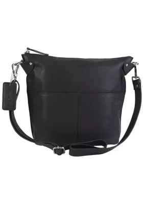 Pebbled Susan Crossbody Hobo by Mancini