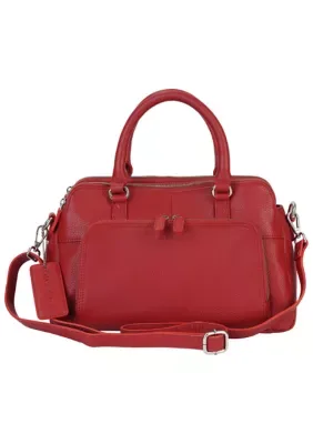 Pebbled Jennifer Satchel Bag by Mancini