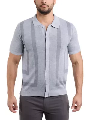 Spring + Mercer Button Down Short Sleeve Sweater by Spring  Mercer