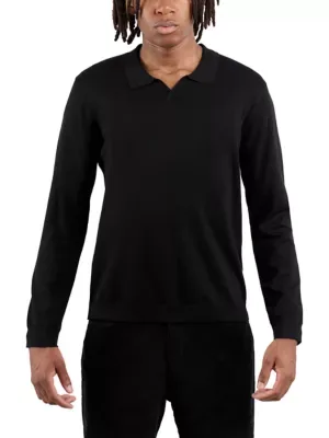 RAY Long Sleeve Sweater Johnny Collar Polo by X
