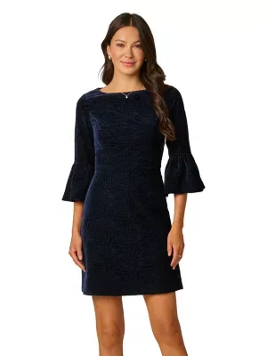 Adrianna Papell Bell Sleeve Velvet Dress by Adrianna Papell