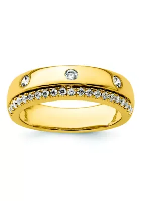 Lab Created 1/2 ct. t.w. Lab Grown Diamond VS+ F+ Band in 14K Yellow Gold