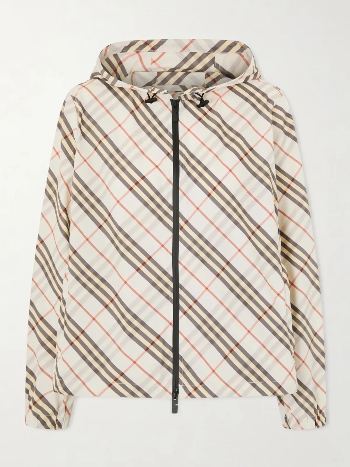 - Checked Hooded Shell Jacket -