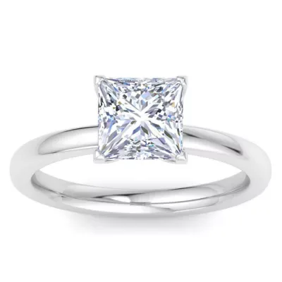Lab Created 2 Carat Princess Cut Lab Grown Diamond Solitaire Ring in Sterling Silver by Belk & Co