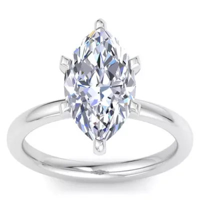 Lab Created 3 Carat Marquise Shape Lab Grown Diamond Solitaire Ring in Sterling Silver by Belk & Co