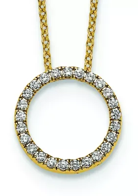 Lab Created 1/4 ct. t.w. Lab Grown Diamond VS+ F+ 18 Inch Eternity Pendant Necklace in 14K Gold by Belk & Co