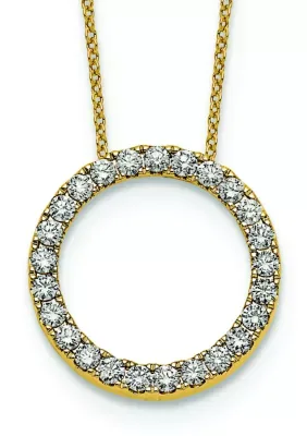 Lab Created 1 ct. t.w. Lab Grown Diamond VS+ F+ 18 Inch Eternity Pendant Necklace in 14K Gold by Belk & Co