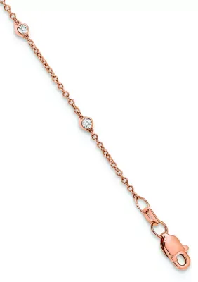 Lab Created 1/6 ct. t.w. Lab Grown Diamond VS+ F+ 7 Station 7" Bracelet in 14K Gold by Belk & Co