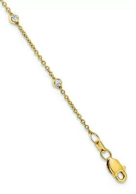 Lab Created 1/6 ct. t.w. Lab Grown Diamond VS+ F+ 7 Station 7 Inch Bracelet in 14K Gold by Belk & Co
