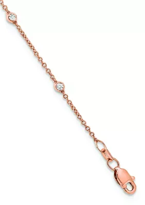 Lab Created 1/5 ct. t.w. Lab Grown Diamond VS+ F+ 9 Station 9 Inch Bracelet in 14K Gold by Belk & Co