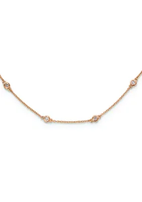 Lab Created 1/2 ct. t.w. Lab Grown Diamond VS+ F+ 18 Station 18 Inch Necklace in 14K Gold by Belk & Co