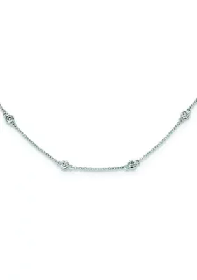 Lab Created 1/2 ct. t.w. Lab Grown Diamond VS+ F+ 18 Station 18 Inch Necklace in 14K Gold