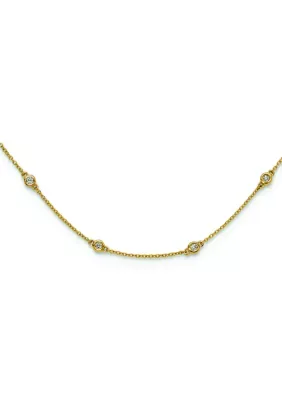 Lab Created 1/2 ct. t.w. Lab Grown Diamond VS+ F+ 20 Station 20 Inch Necklace in 14K Gold by Belk & Co
