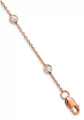 Lab Created 1/2 ct. t.w. Lab Grown Diamond VS+ F+ 7 Station 7 Inch Bracelet in 14K Gold by Belk & Co