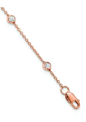 Lab Created 1/2 ct. t.w. Lab Grown Diamond VS+ F+ 8 Station 8 Inch Bracelet in 14K Gold by Belk & Co