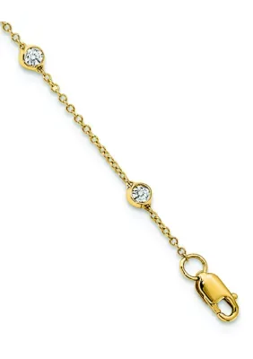Lab Created 1/2 ct. t.w. Lab Grown Diamond VS+ F+ 9 Station 9 Inch Bracelet in 14K Gold by Belk & Co