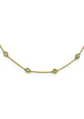 Lab Created 1.04 ct. t.w. Lab Grown Diamond VS+ F+ 16 Station 16 Inch Necklace in 14K Gold