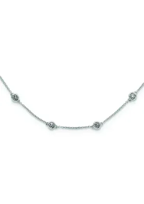 Lab Created 1.17 ct. t.w. Lab Grown Diamond VS+ F+ 18 Station 18 Inch Necklace in 14K Gold