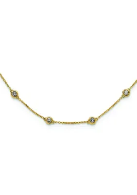 Lab Created 1.17 ct. t.w. Lab Grown Diamond VS+ F+ 18 Station 18 Inch Necklace in 14K Gold by Belk & Co