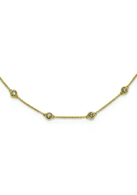 Lab Created 1.3 ct. t.w. Lab Grown Diamond VS+ F+ 20 Station 20 Inch Necklace in 14K Gold
