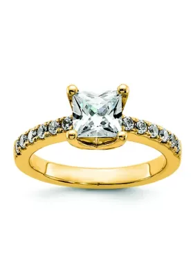 Lab Created 1.93 ct. t.w. IGI Certified Lab Grown Diamond VS+ F+ Princess Engagement Ring in 14K Yellow Gold by Belk & Co