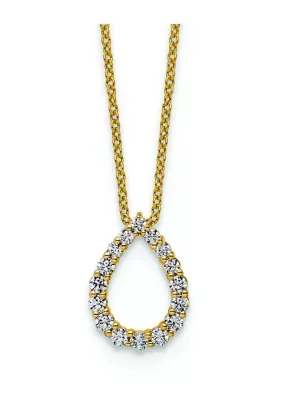 Lab Created 1/3 ct. t.w. Lab Grown Diamond VS+ F+ 18 Inch Teardrop Necklace in 14K Gold by Belk & Co