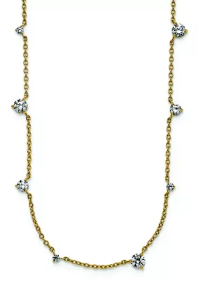Lab Created 2.116 ct. t.w. Lab Grown Diamond VS+ F+ 10 Station 16 Inch Necklace in 14K Gold by Belk & Co
