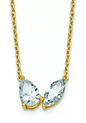 Lab Created 1.629 ct. t.w. Lab Grown Diamond VS+ F+ 18 Inch Two Stone Necklace in 14K Gold by Belk & Co