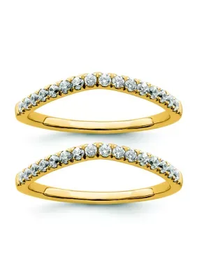 Lab Created 1/2 ct. t.w. Lab Grown Diamond VS+ F+ Set of Two Wedding Bands in 14K Yellow Gold by Belk & Co