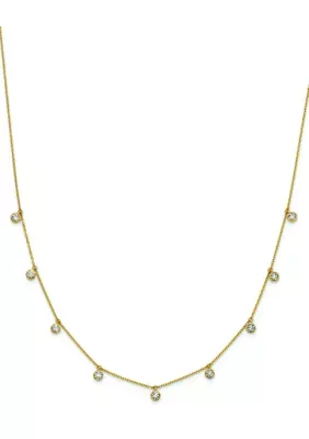 Lab Created 1.17 ct. t.w. Lab Grown Diamond VS+ F+ 9 Station 18 Inch Necklace in 14K Gold by Belk & Co