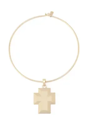 Robert Lee Morris Soho Archival Cross Pendant Collar Necklace, 17 In by Lee