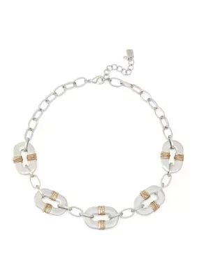 Robert Lee Morris Soho Oval Link Wire Wrapped Bib Necklace, 16 In by Lee
