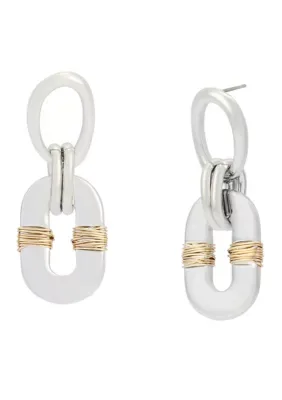 Robert Lee Morris Soho Oval Link Wire Wrapped Drop Earrings