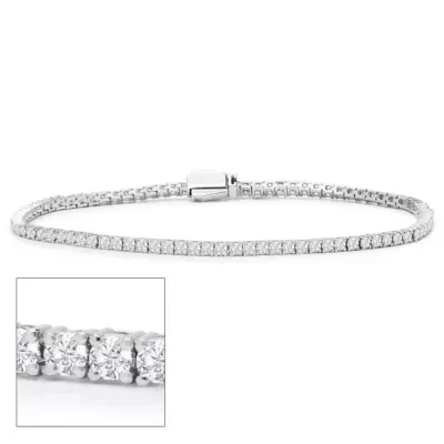 Lab Created 5 Carat Lab Grown Diamond Tennis Bracelet in Sterling Silver, 7 Inches