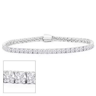 Lab Created 7 Carat Lab Grown Diamond Tennis Bracelet in Sterling Silver, 7 Inches