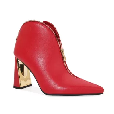Flirt Zipper Details Pointy Toe Bootie