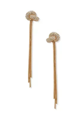 Crystal Fringe Statement Linear Earrings by Nine West