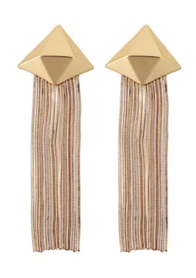Plated Fringe Diamond Top Earrings by Belk