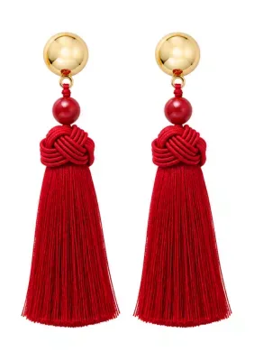Gold Plated Statement Tassel Earrings by Belk