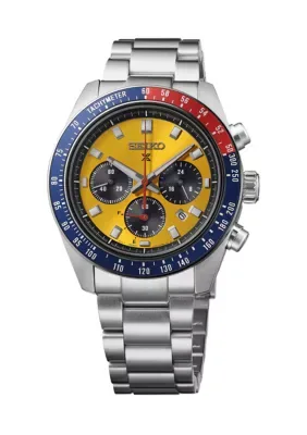Prospex Speedtimer Solar Chronograph Watch with Yellow Dial by Seiko