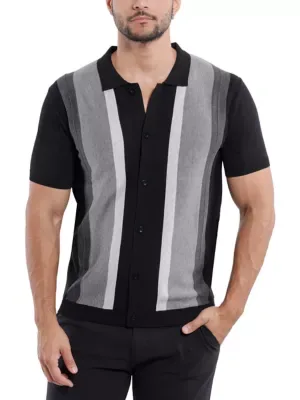 Stripe Short Sleeve Sweater Polo by Spring  Mercer
