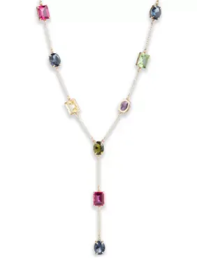 Lauren Ralph Lauren Multi Stone Y Necklace