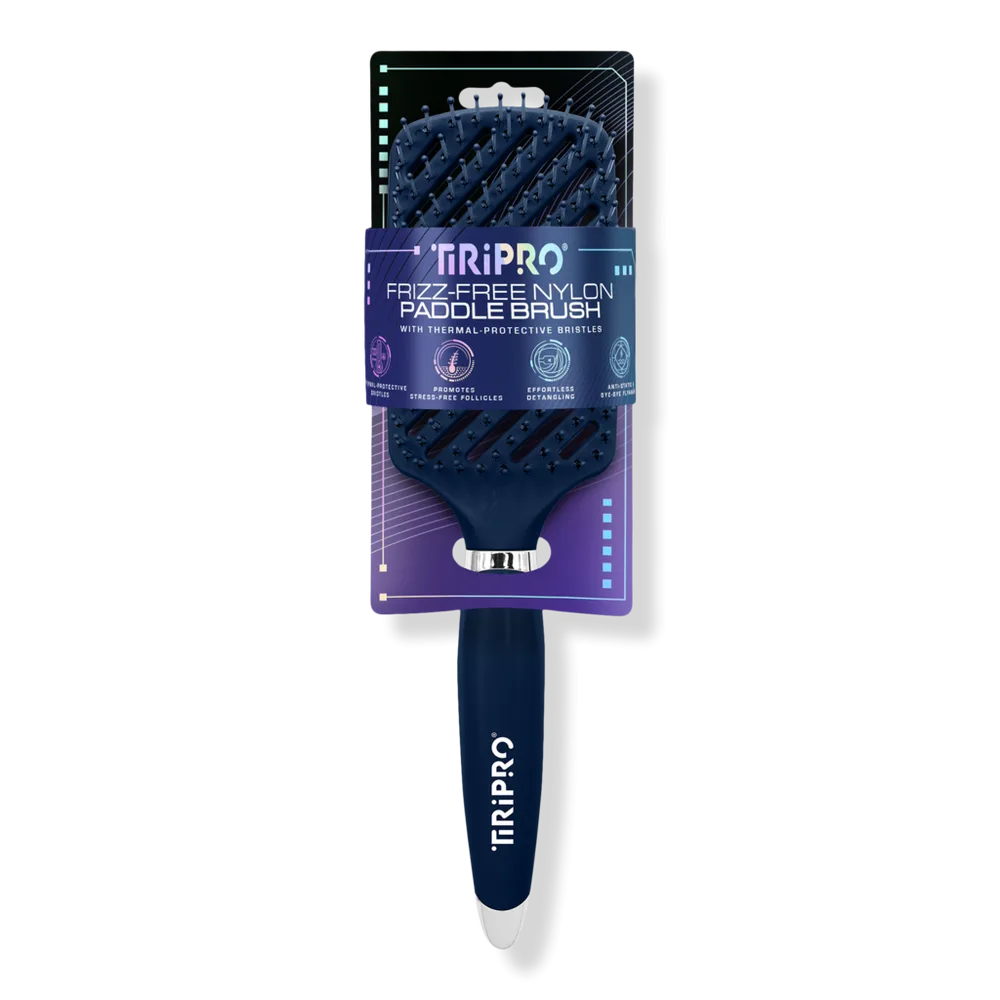 Detangling No-Frizz Nylon Paddle Brush by Tiri Pro
